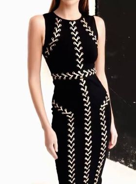 黑色礼服轻奢小众高端级感气质名媛晚宴年会装平时可穿欧美连衣裙