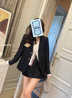 欧美秋冬新款复古休闲炸街chic西装气质名媛小众设计高级感外套女