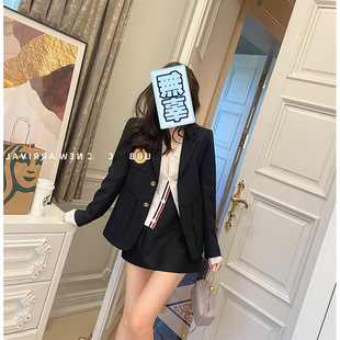 欧美秋冬新款复古休闲炸街chic西装气质名媛小众设计高级感外套女