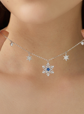 JudyCollins冰晶雪花项链s925银