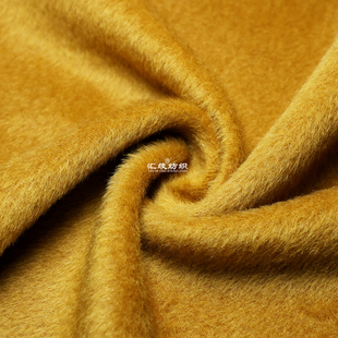 深金黄色苏利羊毛布料冬季100%wool羊绒大衣外套马甲DIY服装面料