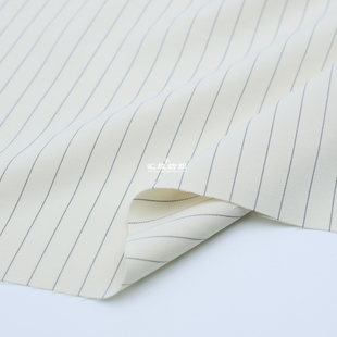 竖条纹西装面料垂感抗皱弹力职业套装裤子时装服装设计DIY布料