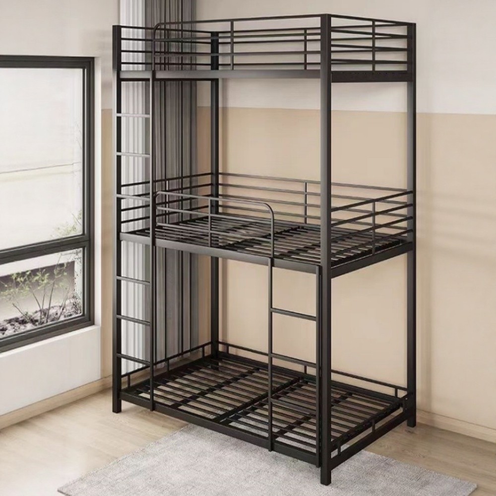 三人床上中下铺成人复式二楼高架床铁艺小户型阁楼式双层现代简约,住宅家具,铁艺/钢木床,淘宝优惠券,粉丝福利购,淘宝优惠卷