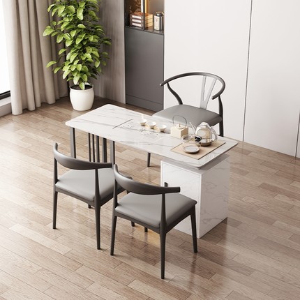 阳台岩板小茶桌椅组合现代简约小户型家用客厅茶台桌茶几套装一体