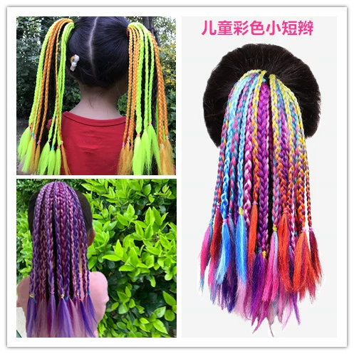 Детские дреды, этнический парик с косичкой в стиле хип-хоп, хвостик в стиле пони-тейл, детский хвостик, этнический стиль, европейский стиль