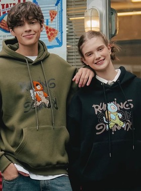 韩国代购 WV PROJECT连帽加绒卫衣森林探险家宽松男女款外套秋冬