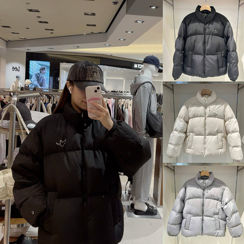 韩国代购whatitisnt小飞人羽绒服经典小标百搭保暖外套男女同款冬