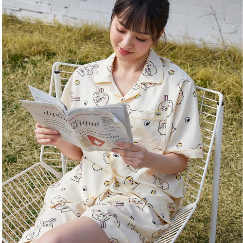 韩国代购spao chiikawa联名睡衣吉伊卡哇短袖短裤套装情侣家居服