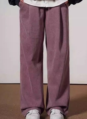 韩国设计师品牌 WV PROJECT休闲裤松紧腰抽绳显瘦直筒裤男女裤子