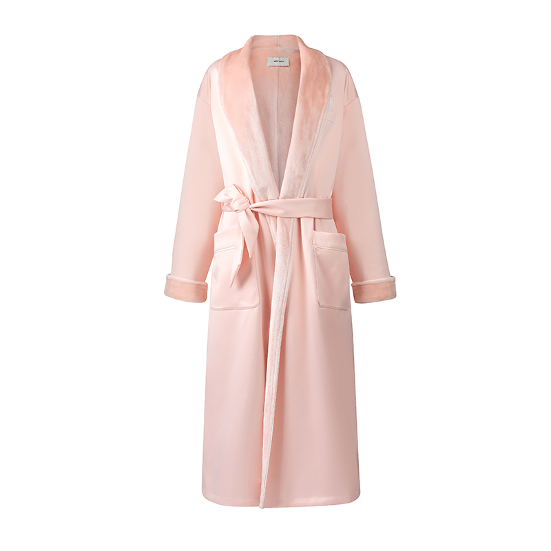 情侣时尚加绒保暖浴袍睡袍家居服