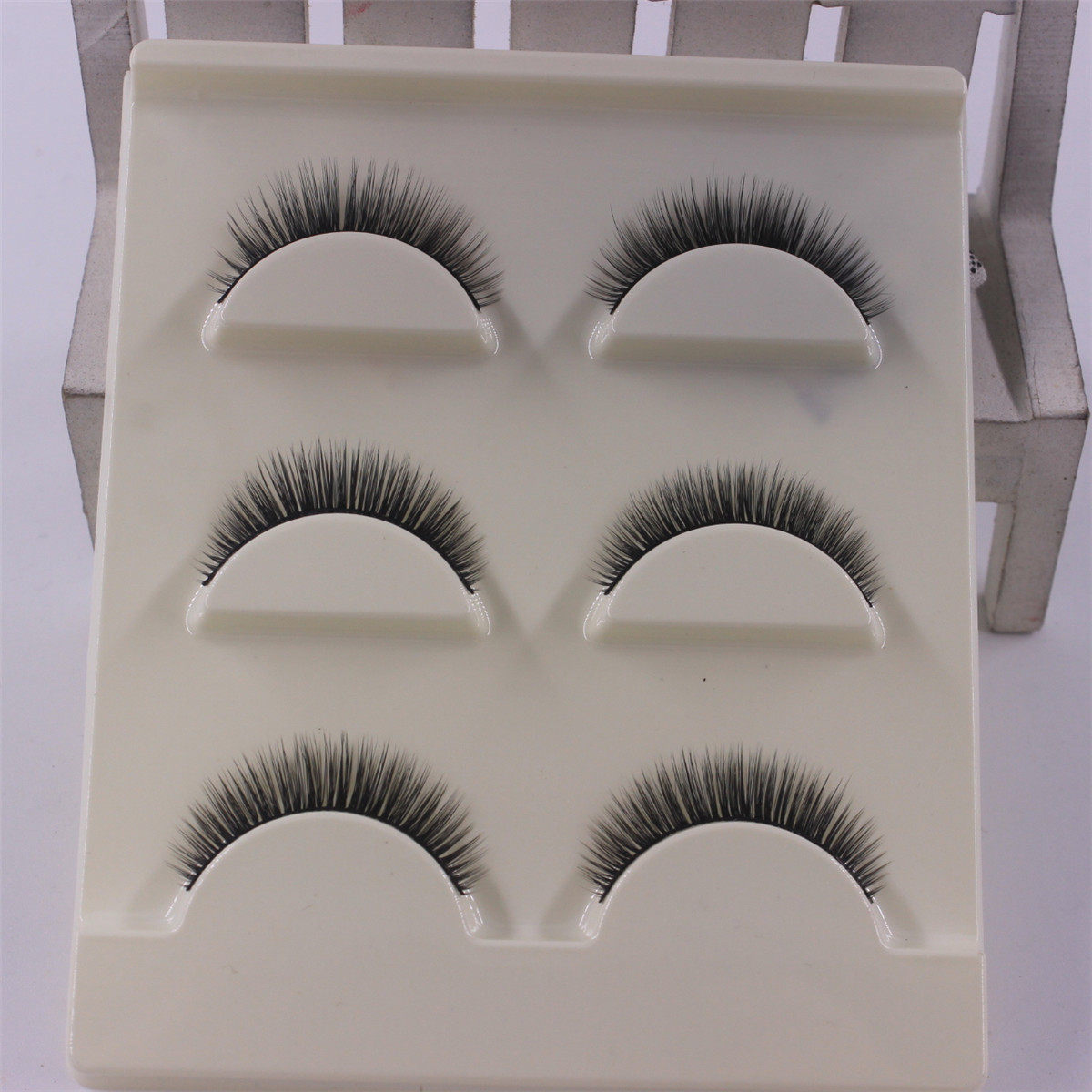 日系立体3D假睫毛超自然 交叉浓密短款仿真日常裸妆 3D217 三对装