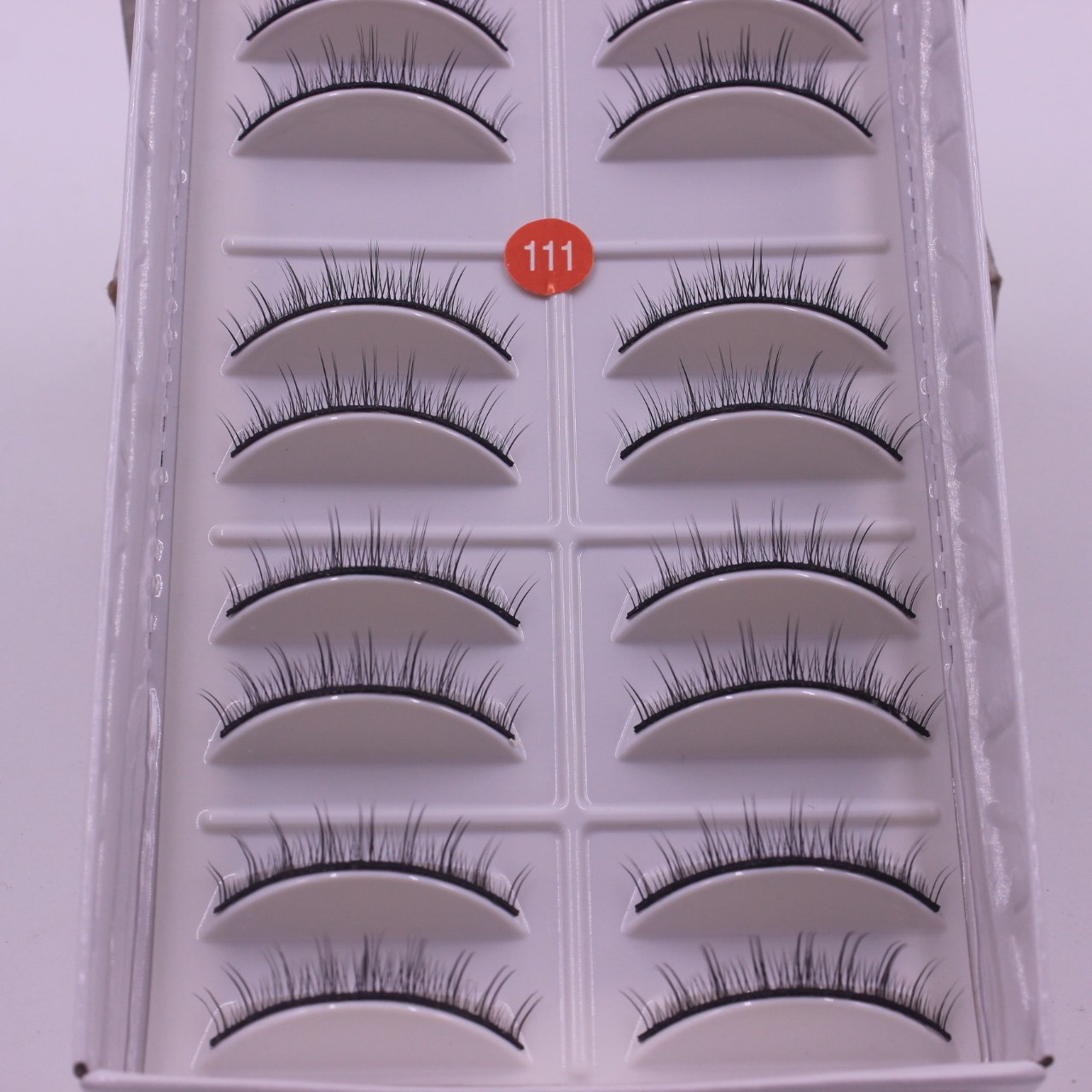 日系超短款黑梗硬梗假睫毛自然尖尾逼真裸妆淡妆可撑双眼皮10对装