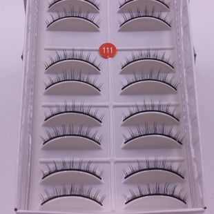 日系超短款黑梗硬梗假睫毛自然尖尾逼真裸妆淡妆可撑双眼皮10对装