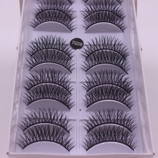 TS228可撑双眼皮 逛街浓妆夜店 黑梗硬梗假睫毛 小浓密交叉中间长