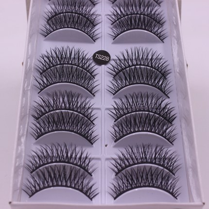 黑梗硬梗假睫毛 小浓密交叉中间长 逛街浓妆夜店 TS228可撑双眼皮