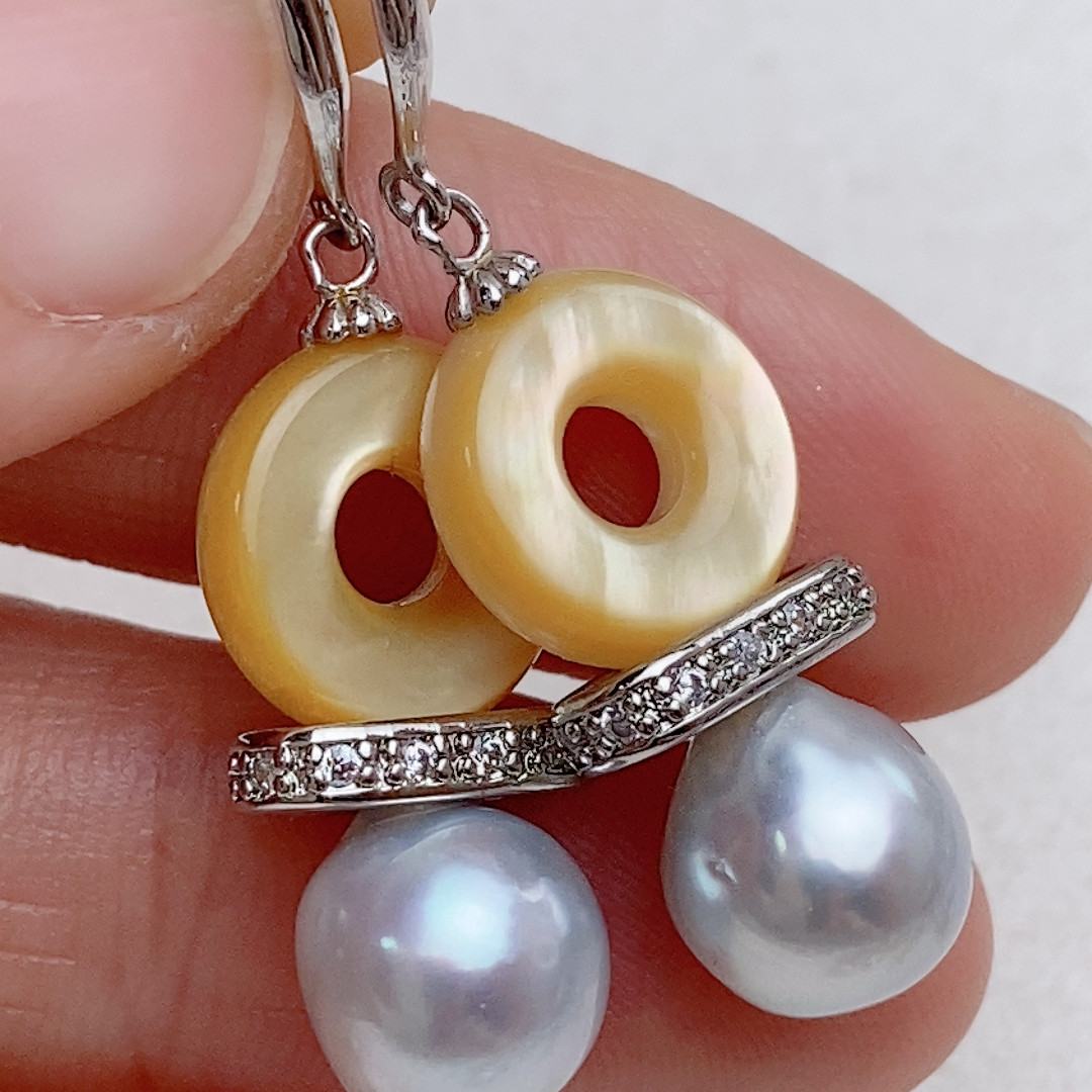 设计款天然色真多麻9-10mm，纯银耳环,珠宝/钻石/翡翠,耳饰,淘宝优惠券,粉丝福利购,淘宝优惠卷