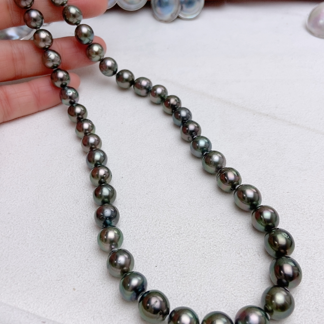 油亮孔雀绿色大溪地，9-11mm