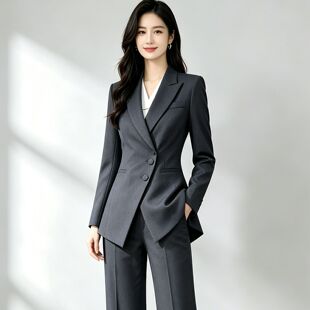 灰色高级感西装套装女职业装时尚气质正装职场通勤商务工作服西服