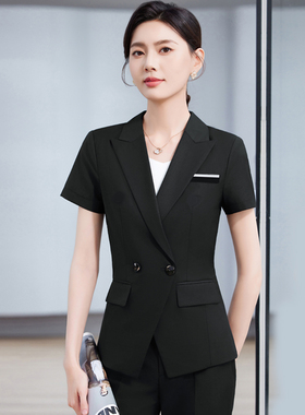职业装套装女2025夏季新款短袖西装外套女珠宝店酒店前台工作服女