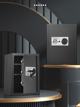 Anshuo Safe for Home and Office Use, 50cm All-Steel Fingerprint Password Small Safe, Can Be Inserted into Wardrobe or Hidden in Wall