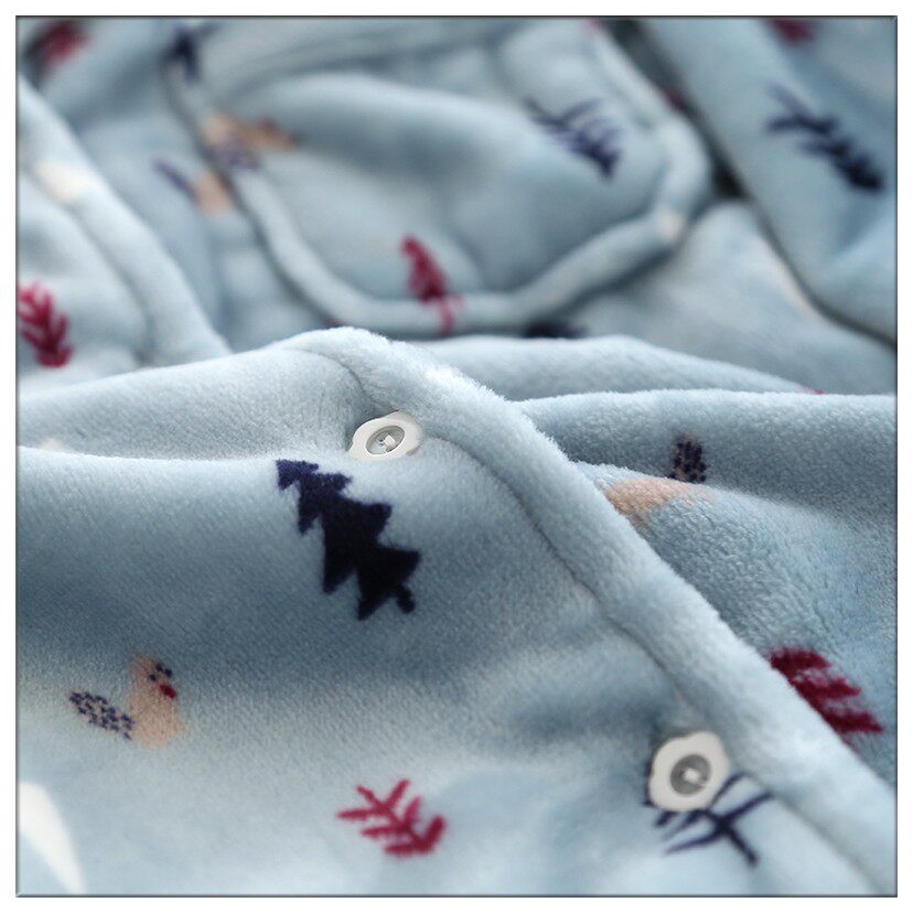NEW FLANNEL PAJAMAS WOMENS SINGLE TOP WINTER LONG SLEEVE PADDED CORAL FLEECE LOUNGEWEAR LOOSE PLUS SIZE CARTOON