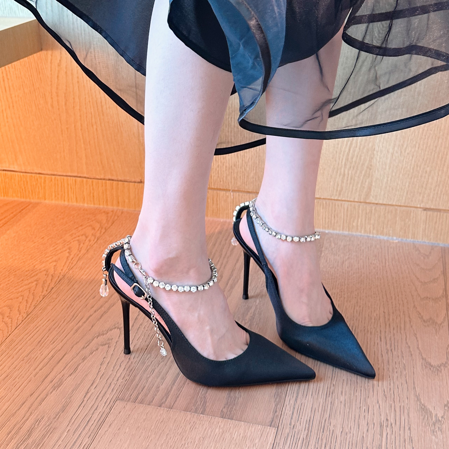 黑色高跟鞋女细跟尖头绝美单鞋