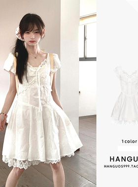 法式初恋小白裙女小个子海边度假夏日出游穿搭巨好看的公主连衣裙