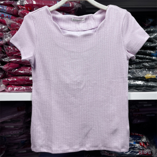 型通勤纯色针织休闲短袖 班尼路夏季 简约修身 女装 T恤88903265 新品