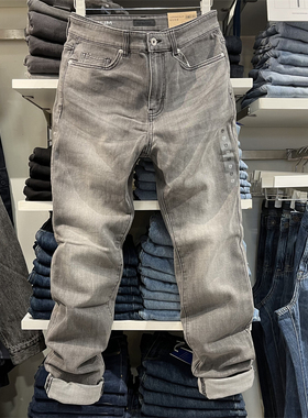 班尼路2022年秋春新品男装 简约潮流高弹修身牛仔长裤8822114M001