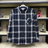 秋冬简约潮休闲青年法兰绒格子长袖 班尼路男装 新款 衬衣男88834033