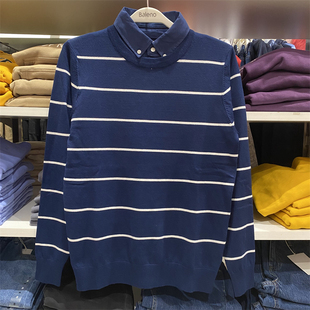 班尼路2021男装 简约百搭拼接假两件针织上衣8821306M004 秋冬新款