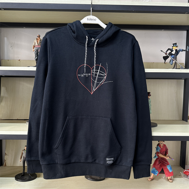 班尼路秋冬款男装纯棉休闲创意印花薄绒百搭连帽卫衣上衣89831619