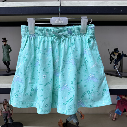 baleno junior班尼路夏季新品童装 女童纯棉休闲印花百褶半身裙
