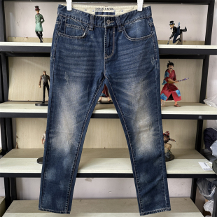 小脚弹力牛仔长裤 简约简约潮流修身 28711028 男装 班尼路秋冬新款