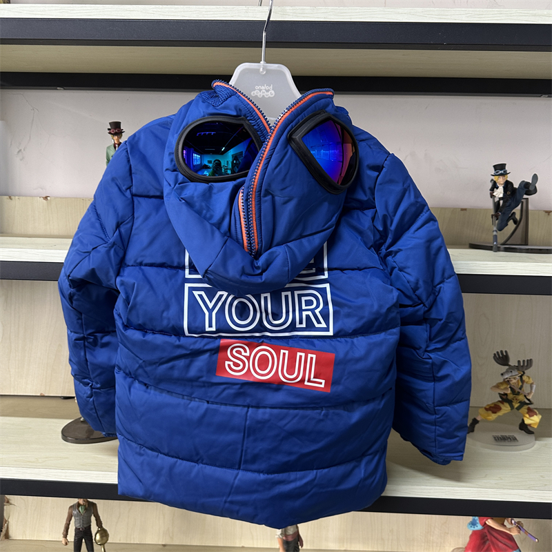 baleno junior冬季新品童装 男小中童眼镜设计帽保暖加厚夹棉外套