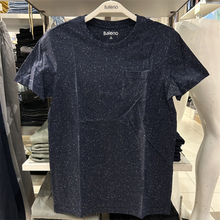 班尼路夏季新品男装 青少年简约点子纱口袋圆领短袖T恤衫88802280