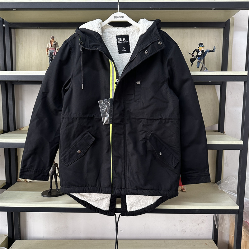 正品班尼路S&K秋冬保暖加厚海虎里连帽中长款棉衣外套男28937552