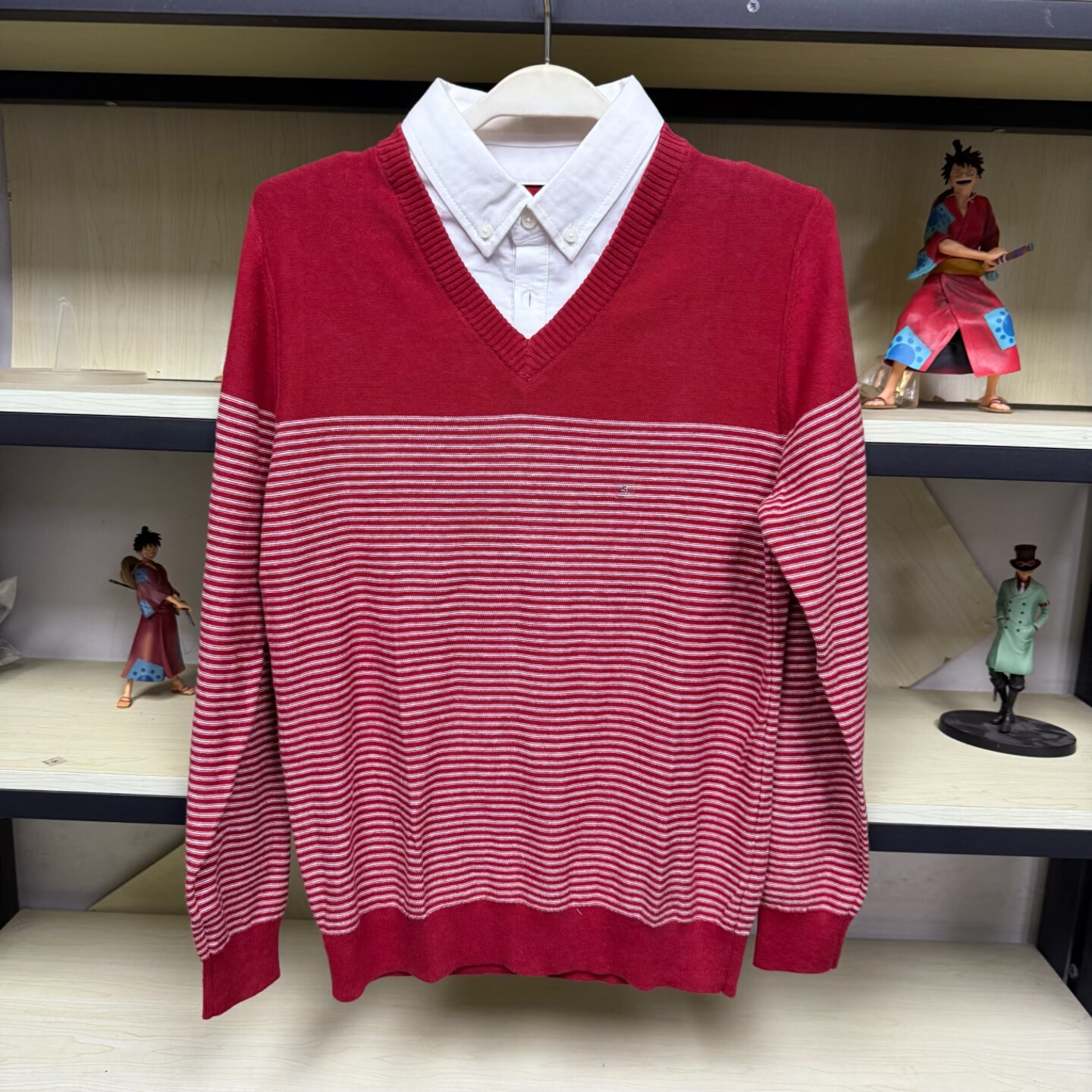 班尼路秋季男装简约潮假两件衬衫领拼接条纹纯棉针织毛衣88905101,男装,针织衫/毛衣,淘宝优惠券,粉丝福利购,淘宝优惠卷