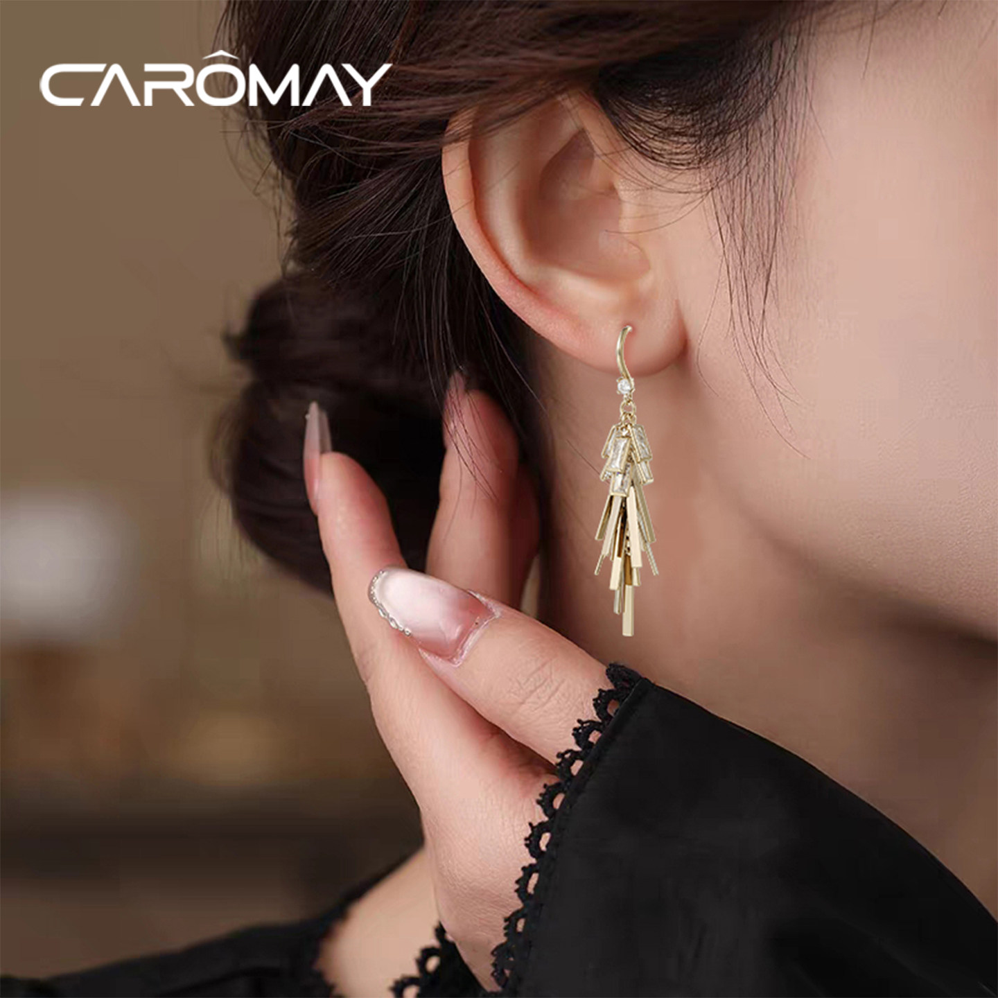 卡洛美星络织金耳环女韩国复古流苏新款麦穗耳钩长款百搭独特耳饰,饰品/流行首饰/时尚饰品新,耳环,淘宝优惠券,粉丝福利购,淘宝优惠卷