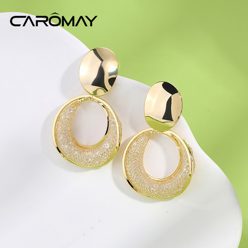 卡洛美纱环星迹几何耳环女2025新款爆款高级感时尚潮流款百搭耳饰