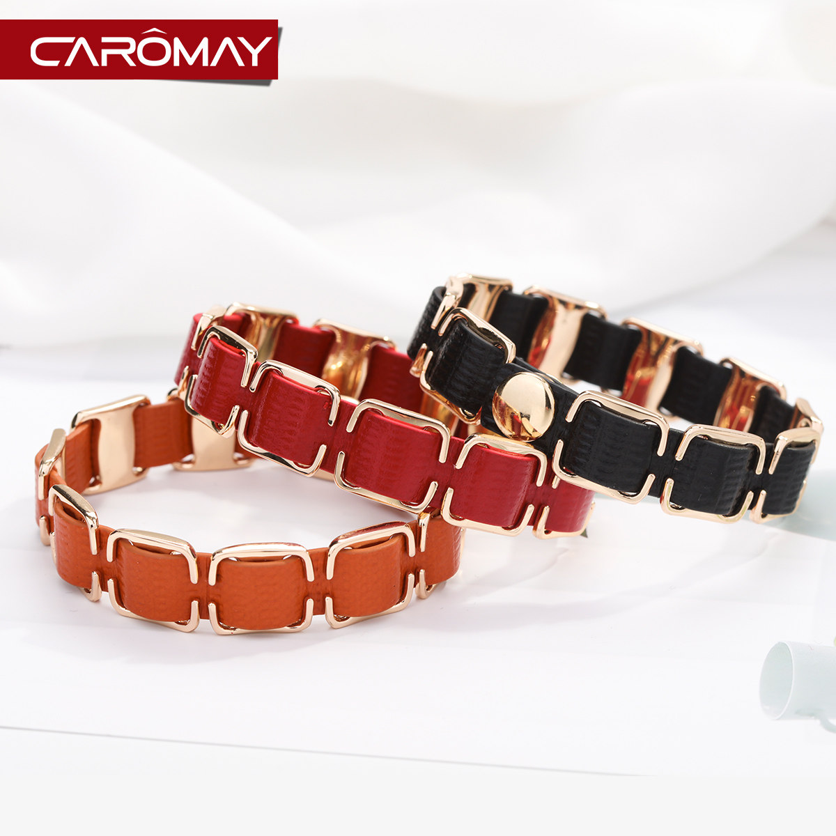 复古高级感头层牛皮手链女网红小众设计师手环简约潮个性情侣手饰