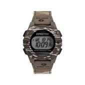 代购 腕表计时闹钟夜光双时区迷彩防水钢带织物 Timex天美时男士