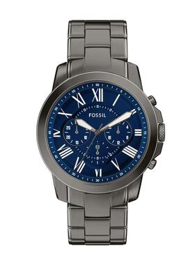 代购Fossil化石男士腕表计时夜光日期测速钢带防水金属蓝盘商务
