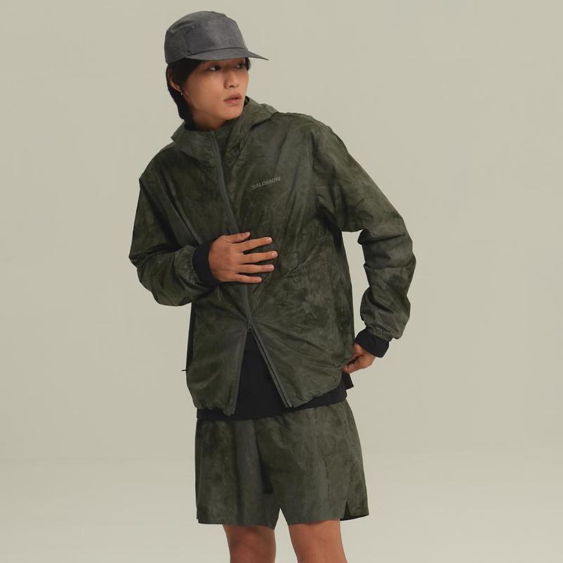 代购SALOMON萨洛蒙女士冲锋衣防风透气快干户外夹克连帽长袖