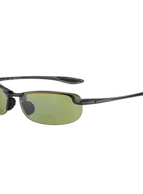 代购MauiJim男女太阳镜防紫外线偏光清晰视野抗眩光半框烟灰色