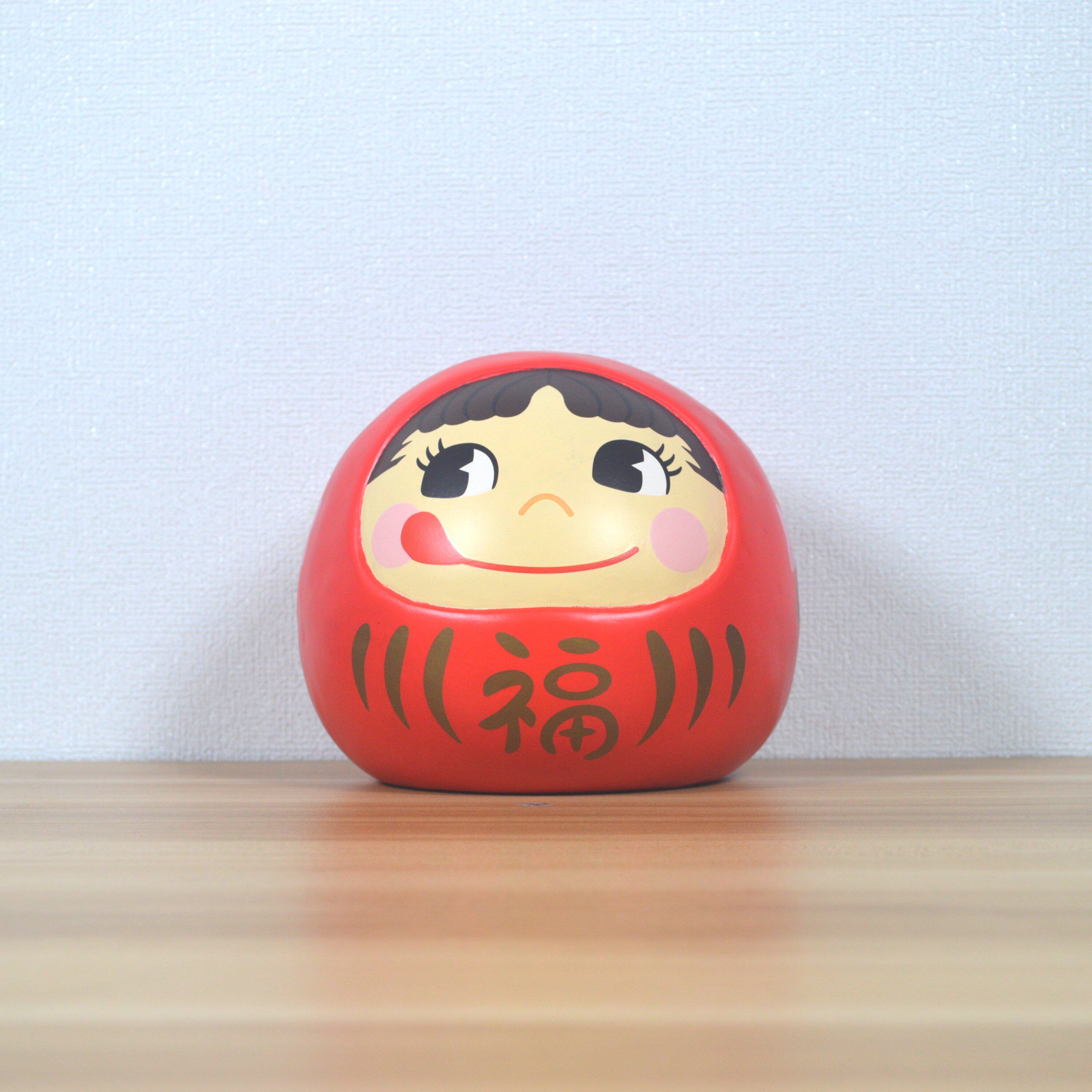 日本不二家peko达摩牛奶妹款太可爱了吉祥物纳福平安