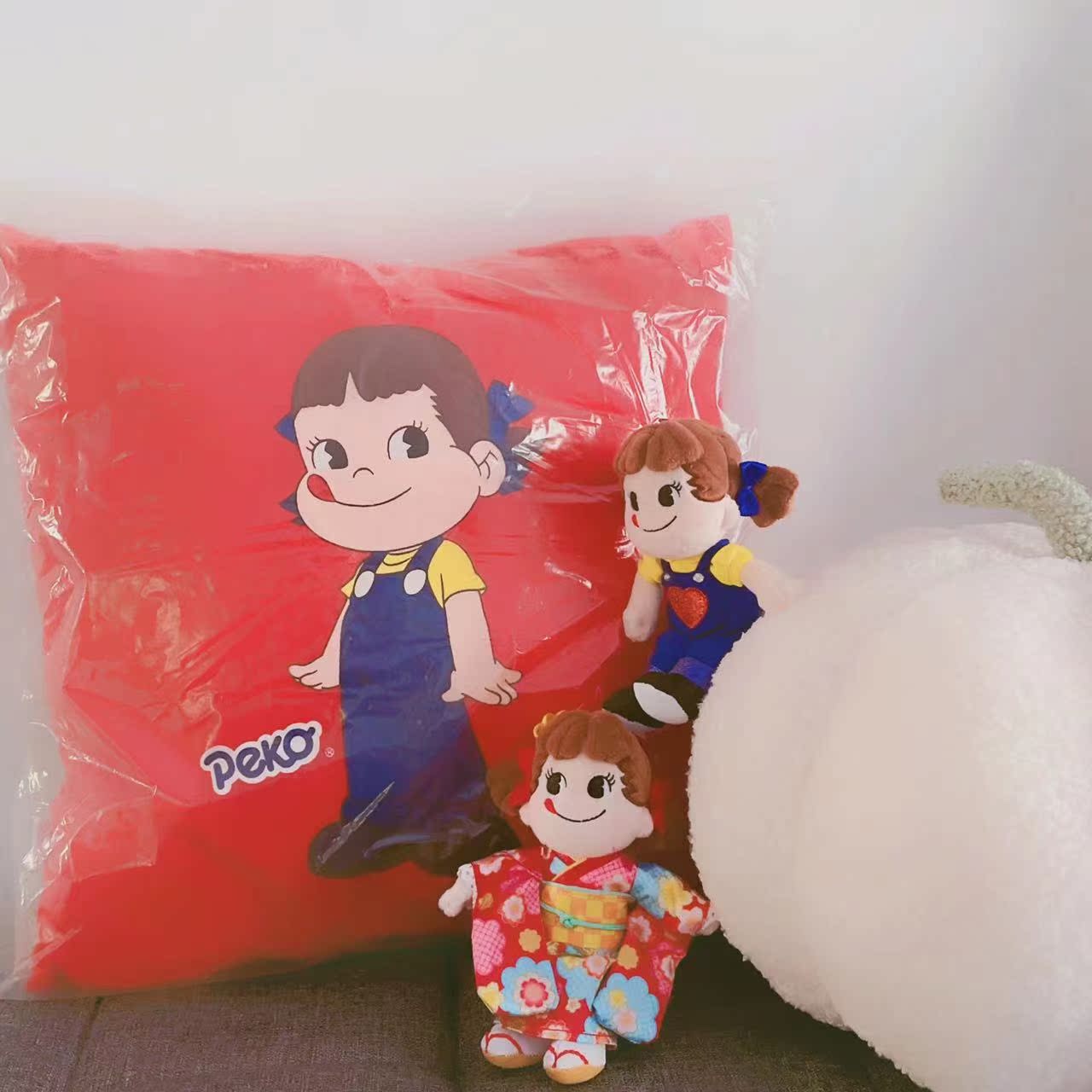 日本带回不二家peko新年春节当选品新年抱枕坐垫靠垫迷你小方枕