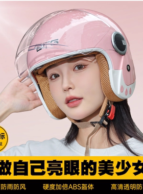 DFG冬季电动电瓶车头盔女士防寒保暖四季通用男电动车骑行安全帽