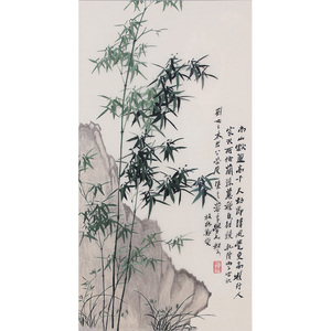 苏绣DIY套件初学 竹子 水墨竹 自学入门刺绣图案 书房装饰画