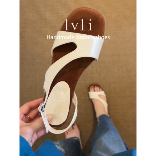 马上发！羊皮露趾绝美百搭凉鞋